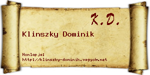 Klinszky Dominik névjegykártya