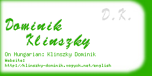 dominik klinszky business card